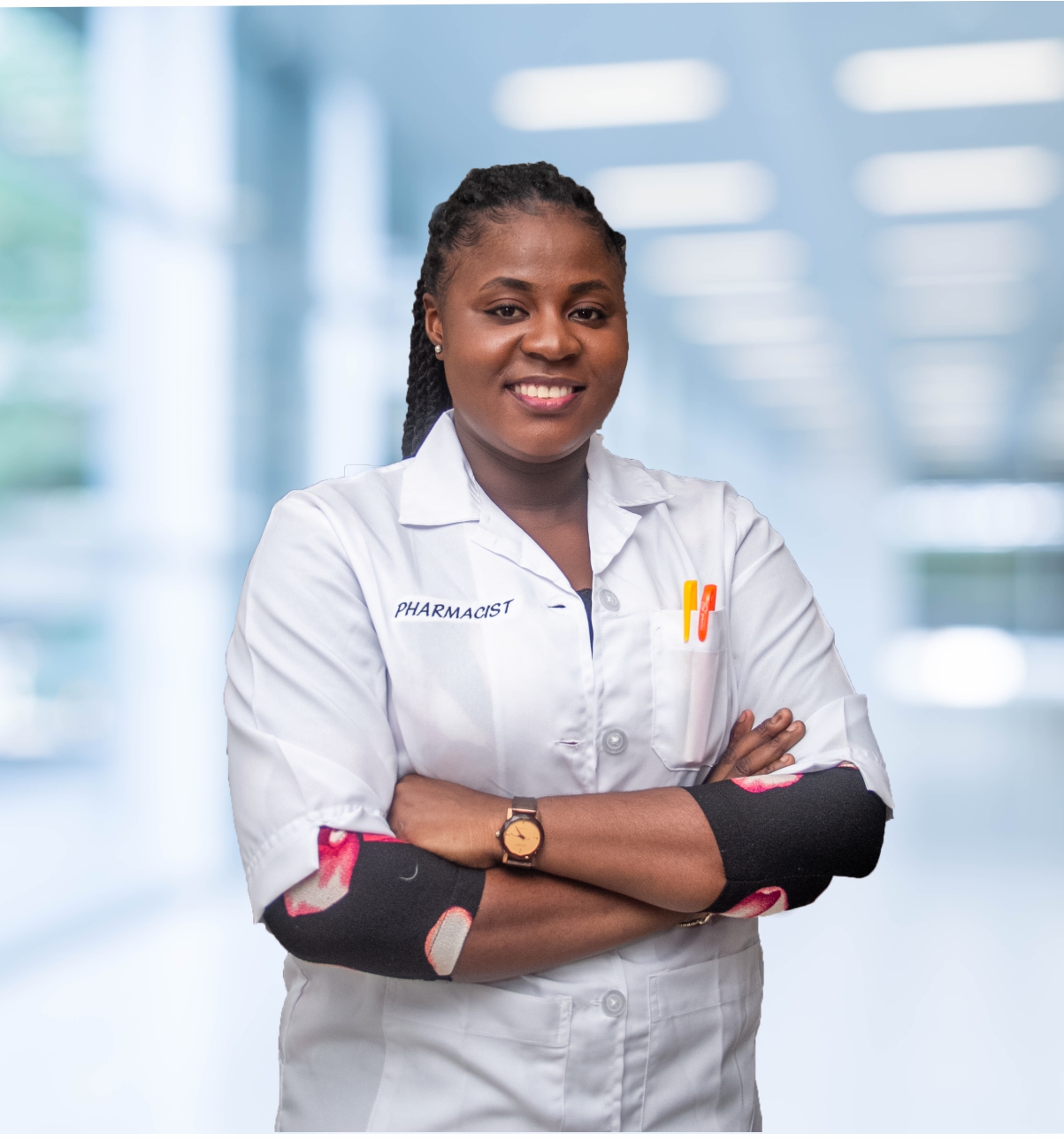 Exquisito Three-Quarter Sleeve Labcoat